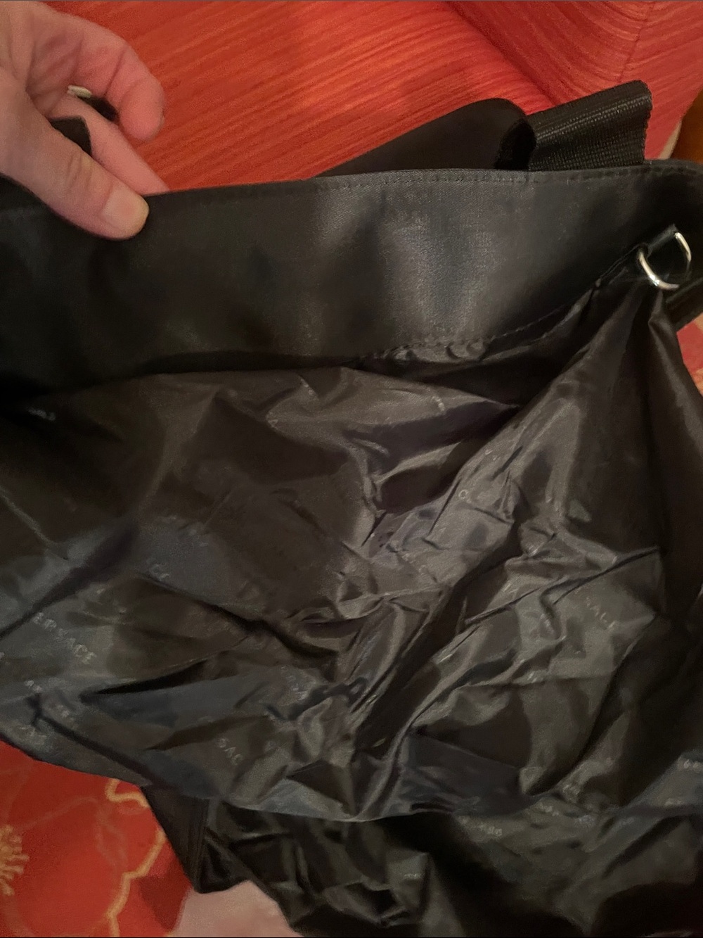 Versace Black Nylon Briefcase with Silver Hardware - Picture 11 of 17